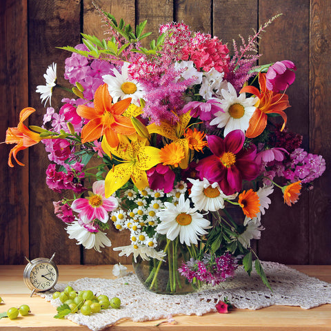 Poznámkový kalendář Květiny 2026, 30 x 30 cm