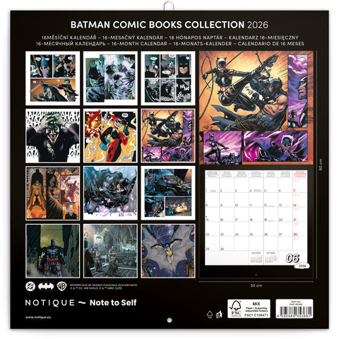 Poznámkový kalendář Batman Comics 2026, 30 x 30 cm