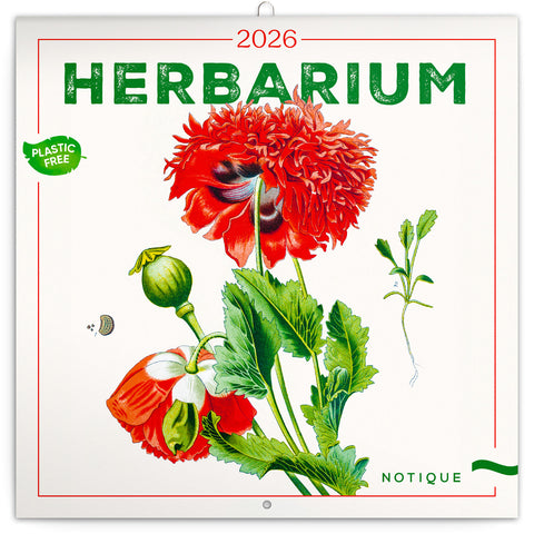 Poznámkový kalendář Herbář 2026, 30 x 30 cm