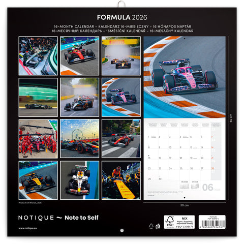 Poznámkový kalendář Formule – Jiří Křenek 2026, 30 x 30 cm