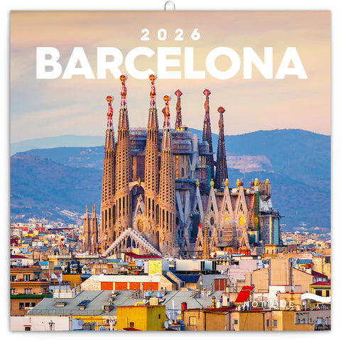 Poznámkový kalendář Barcelona 2026, 30 x 30 cm