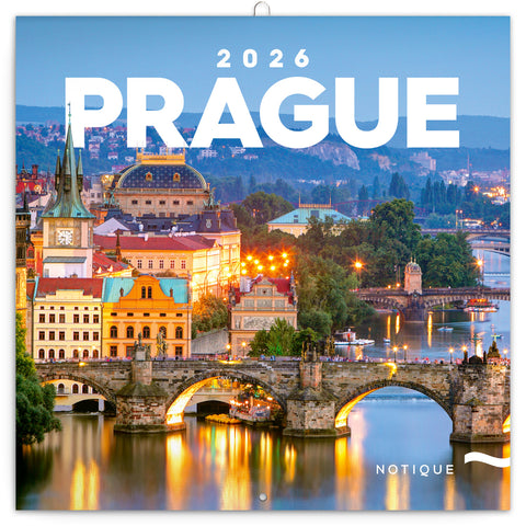 Poznámkový kalendář Praha 2026, 30 x 30 cm