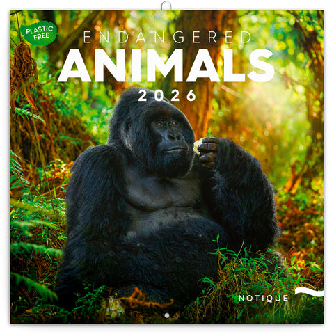 Poznámkový kalendář Ohrožené druhy 2026, 30 x 30 cm