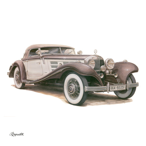 Poznámkový kalendář Classic Cars – Václav Zapadlík 2027, PLASTIC FREE, 30 x 30 cm