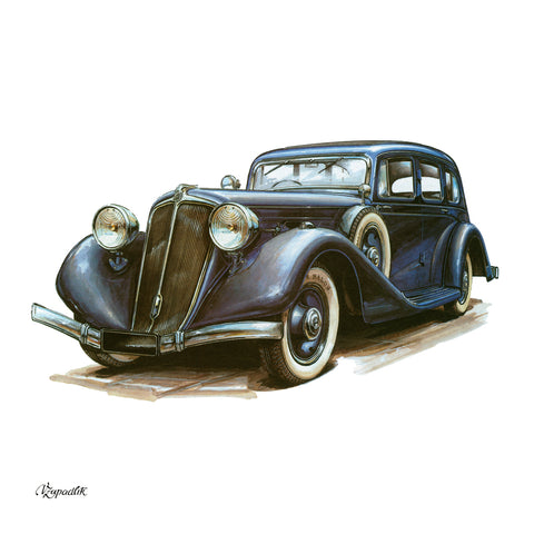 Poznámkový kalendář Classic Cars – Václav Zapadlík 2027, PLASTIC FREE, 30 x 30 cm