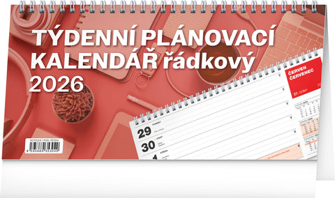 Stolní kalendář Plánovací řádkový 2026, 25 x 12,5 cm