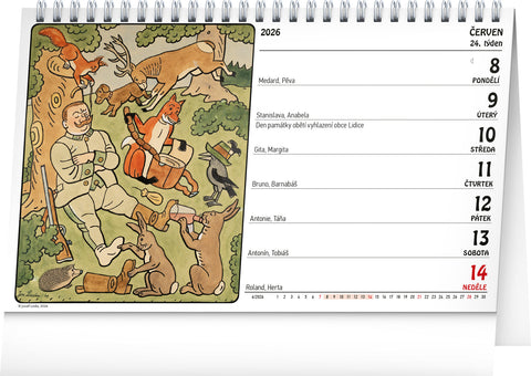 Stolní kalendář Josef Lada 2026, 23,1 x 14,5 cm