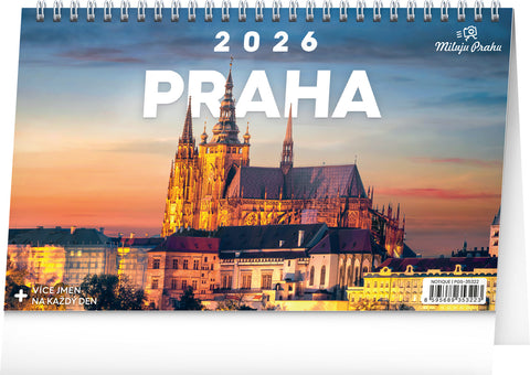 Stolní kalendář Praha – Miluju Prahu 2026, 23,1 x 14,5 cm