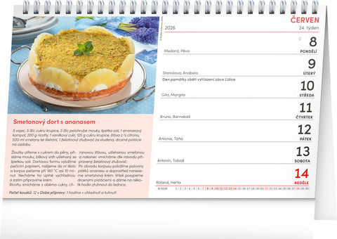 Stolní kalendář Sladké recepty 2026, 23,1 x 14,5 cm