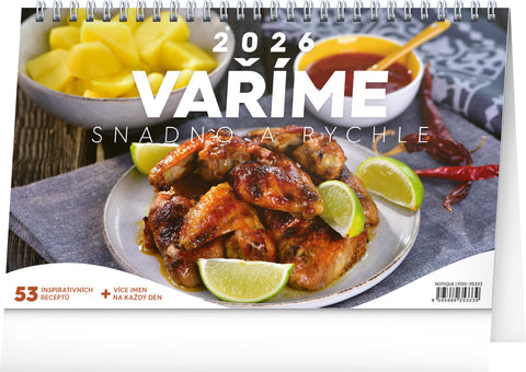 Stolní kalendář Vaříme snadno a rychle 2026, 23,1 x 14,5 cm