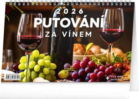 Stolní kalendář Putování za vínem 2026, 23,1 x 14,5 cm