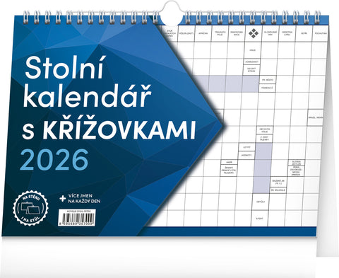 Stolní kalendář s křížovkami s háčkem 2026, 30 x 21 cm