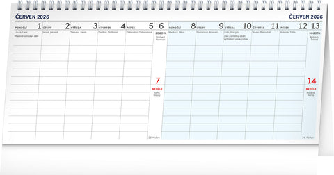 Stolní kalendář Pracovní 2026 – 14denní, 33 x 14,5 cm