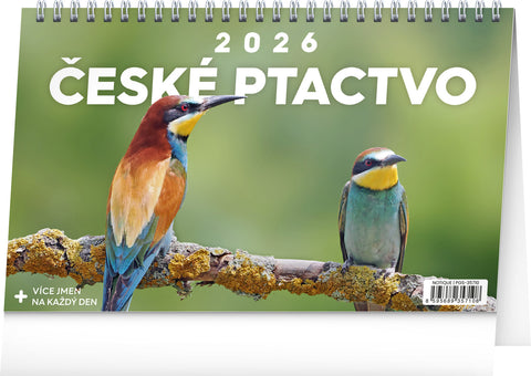 Stolní kalendář České ptactvo 2026, 23,1 x 14,5 cm