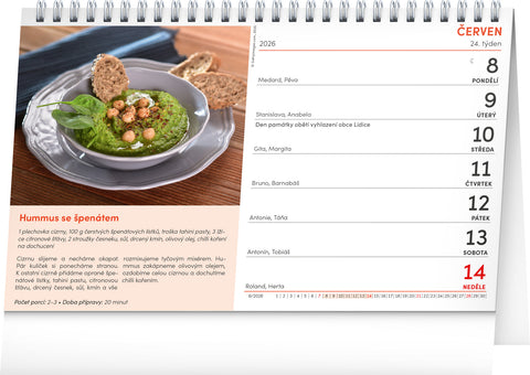 Stolní kalendář Recepty za kačku 2026, 23,1 x 14,5 cm