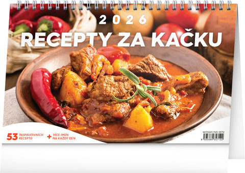 Stolní kalendář Recepty za kačku 2026, 23,1 x 14,5 cm