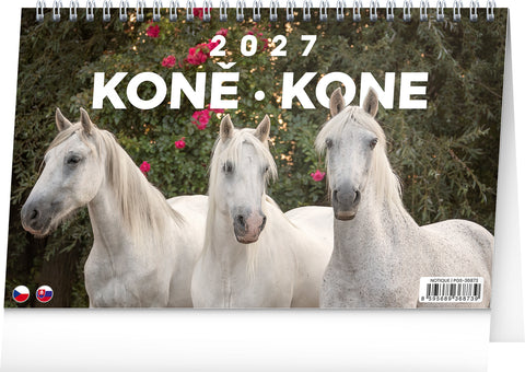 Stolní kalendář Koně – Kone CZ/SK 2027, 23,1 x 14,5 cm