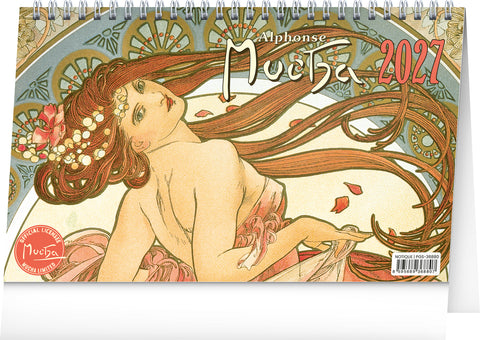 Stolní kalendář Alfons Mucha 2027, 23,1 x 14,5 cm