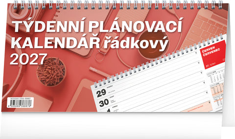 Stolní kalendář Plánovací řádkový 2027, 25 x 12,5 cm