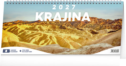 Stolní kalendář Krajina 2027 – 14denní, 33 x 14,5 cm
