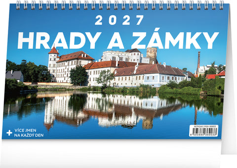 Stolní kalendář Hrady a zámky 2027, 23,1 x 14,5 cm