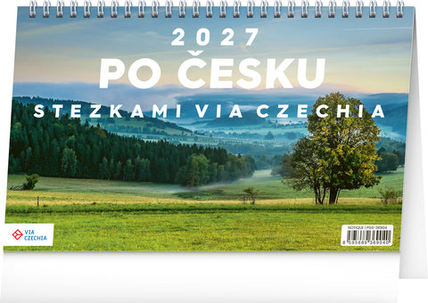 Stolní kalendář Po Česku stezkami Via Czechia 2027, 23,1 x 14,5 cm