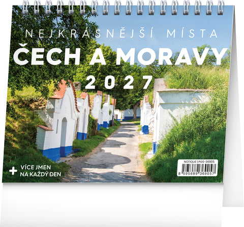 Stolní kalendář Nejkrásnější místa Čech a Moravy 2027, 16,5 x 13 cm