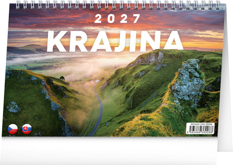 Stolní kalendář Krajina CZ/SK 2027, 23,1 x 14,5 cm