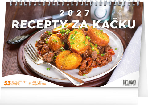 Stolní kalendář Recepty za kačku 2027, 23,1 x 14,5 cm