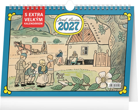 Stolní kalendář Josef Lada s extra velkým kalendáriem 2027, 30 x 21 cm