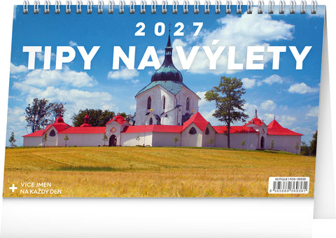 Stolní kalendář Tipy na výlety 2027, 23,1 x 14,5 cm