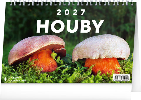 Stolní kalendář Houby 2027, 23,1 x 14,5 cm
