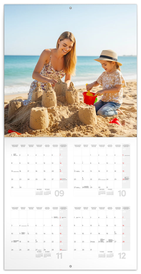 Poznámkový fotokalendář, 30 × 30 cm