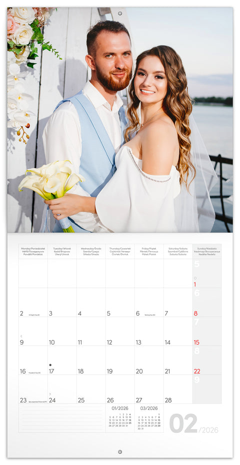 Poznámkový fotokalendář, 30 × 30 cm