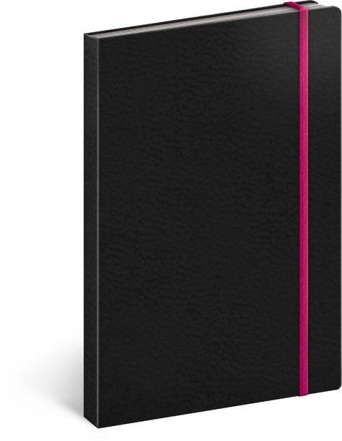 Notes Tucson černý/růžový, linkovaný, 13 × 21 cm